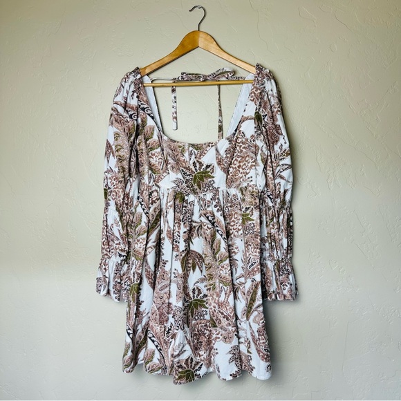 Anthropologie Pilcro Women’s Square-Neck Corduroy Babydoll Mini Dress Size M - Picture 2 of 7